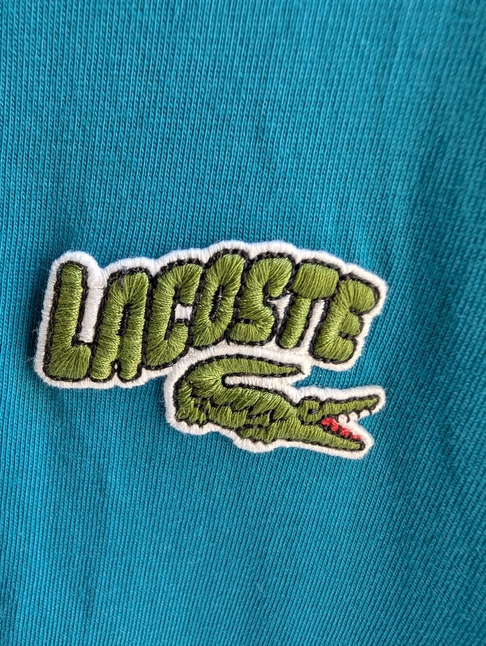 Lacoste Embroidered Logo T Shirt Men's XL Teal Blue Crew Neck Regular Fit
